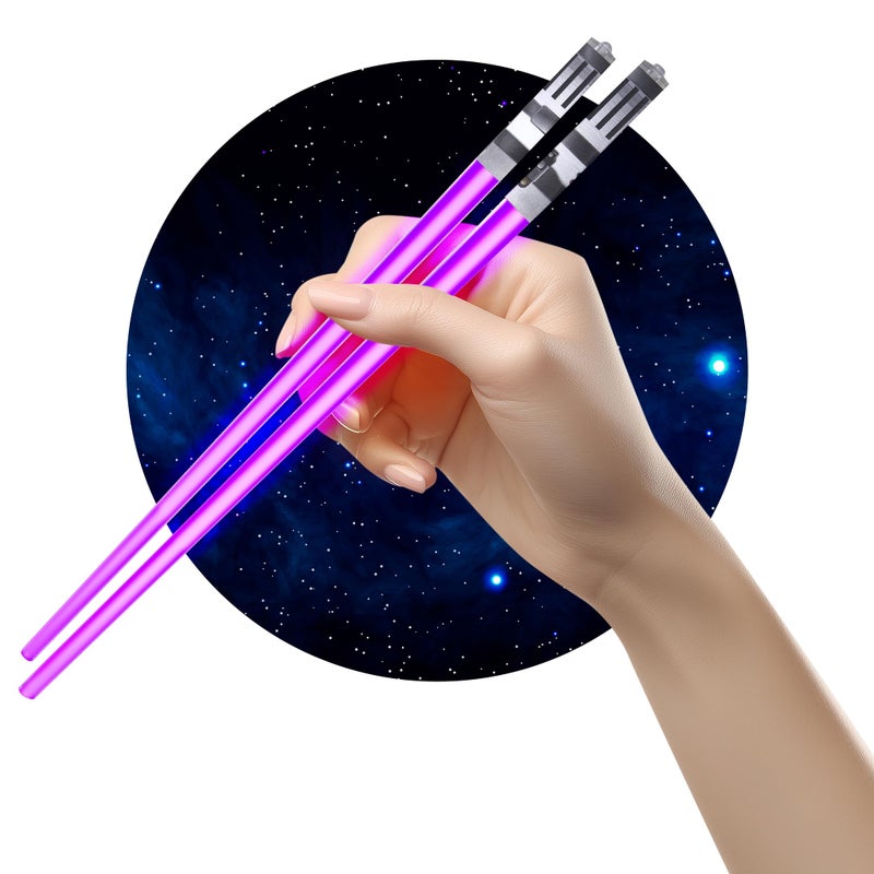 ChopSabers Chop Sabers Light Up Lightsaber Chopsticks, 1 Pair, Purple - Image 1